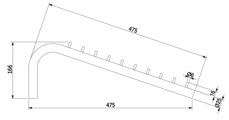 картинка Вешалка трубы d25 (537А), хром AKS от магазина SEFI