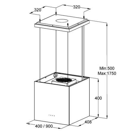 картинка Подвесная островная вытяжка Korting KHA 40828 GN от магазина SEFI