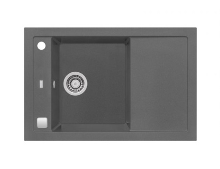 картинка Мойка ALVEUS FORMIC 30 GRANITAL+ STEEL-G04M 760X500 1X с сифоном 1127749, от магазина SEFI