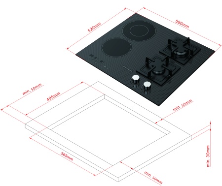 картинка Комбинированная варочная панель KUPPERSBERG EGS 600 от магазина SEFI