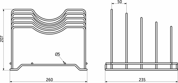 картинка Держатель настольный для тарелок и крышек 260*235*20, черный РФ от магазина SEFI