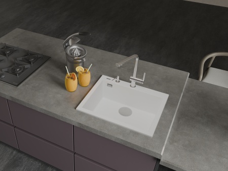 картинка Мойка Rivelato ZENO 6051 1-чаш 600*510 Белый 101 от магазина SEFI
