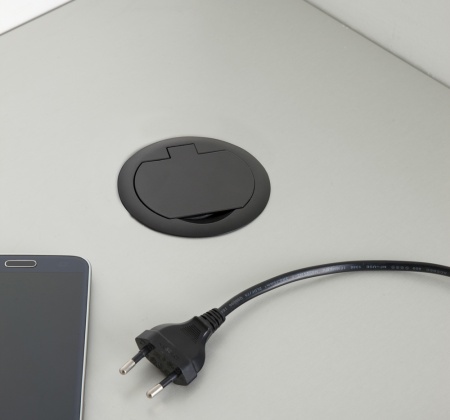 картинка Врезная мебельная розетка 220В с USB-зарядкой SFL Ringu, черный (RINGU-SCH-B) от магазина SEFI