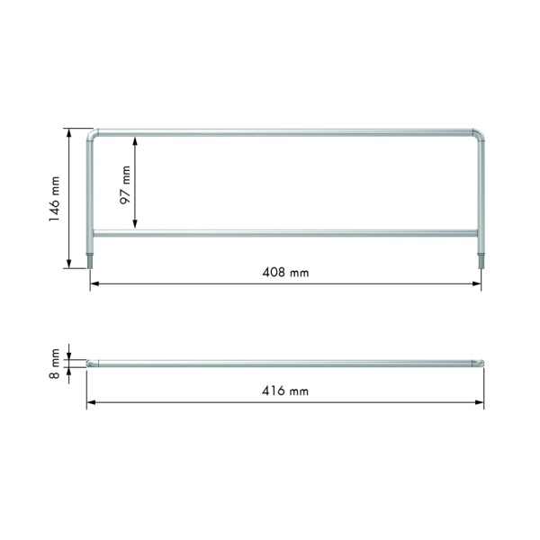 картинка Разделитель рейлинг для выдвижного ящика, длина - 416 мм, антрацит от магазина SEFI
