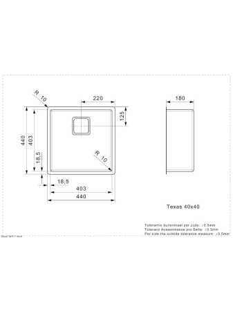 картинка Мойка Reginox Texas L 40x40 matt от магазина SEFI