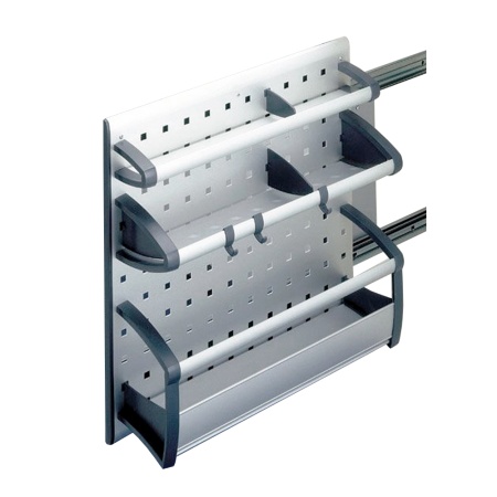 картинка Выдвижная система Vario для бытовых принадлежностей на распашной фасад от 200 мм, цвет – алюминий от магазина SEFI