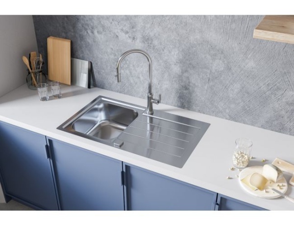 картинка Мойка ALVEUS LINE MAXIM 20 SAT-90 FS 865X505 c сифоном 1127251, от магазина SEFI