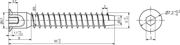 картинка Шуруп-конфирмат 5,0*50 (уп/1тыс.шт) AKS от магазина SEFI