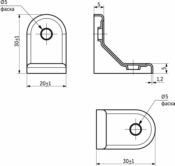 картинка Полкодержатель мет. MONO 30*30*1.2, белый AKS от магазина SEFI