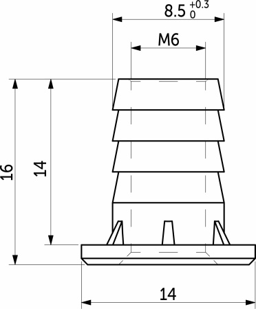 картинка Муфта регулятора М6 вбиваемая (уп/100шт) AKS от магазина SEFI
