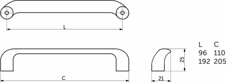 картинка Ручка меб. скоба мет. MARETTO 96 хром, AKS от магазина SEFI