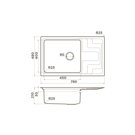 картинка Omoikiri Mizu 78-LB-IN нерж. сталь/нержавеющая сталь от магазина SEFI