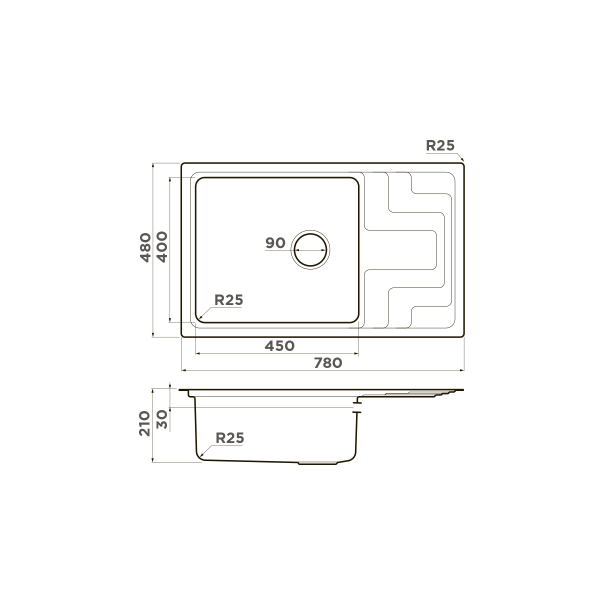 картинка Omoikiri Mizu 78-LB-IN нерж. сталь/нержавеющая сталь от магазина SEFI