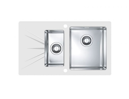 картинка Мойка ALVEUS KARAT 20 белый 860X500 1+1/2 левая в комплекте с сифоном 1092272, от магазина SEFI