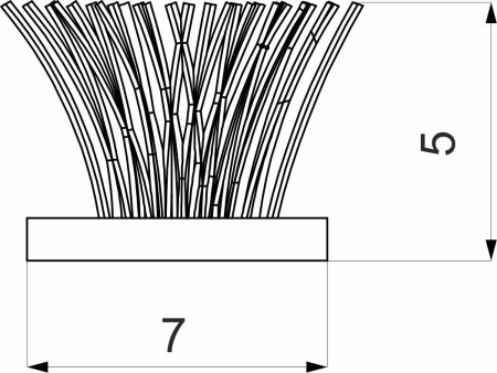 картинка Уплотнитель щеточный самоклеящийся серый 7x5 мм AKS (5,5м) от магазина SEFI