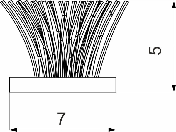 картинка Уплотнитель щеточный самоклеящийся шампань/бронза 7x5 мм AKS (1бух.=100пог.м.) от магазина SEFI