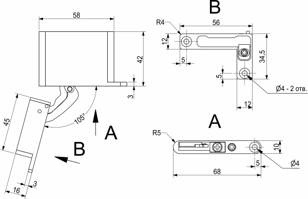картинка Петля скрытая с доводчиком 20 kg SMART AKS 3D (саморезы) (компл.-2шт.) от магазина SEFI