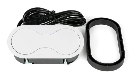 картинка Врезная мебельная розетка 220В с USB-зарядкой Type A SFL Eight, белый (BP8U-2W) от магазина SEFI