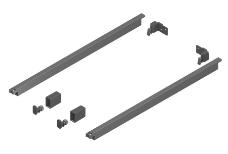 картинка Комплект прямоугольных рейлингов для привинчивания, левый/правый, длиной 300 мм, цвет - графит от магазина SEFI