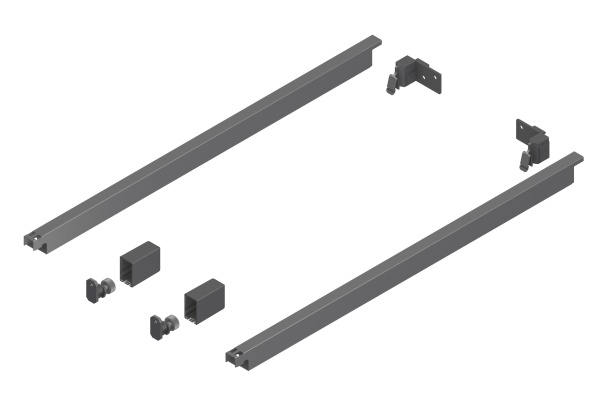 картинка Комплект прямоугольных рейлингов для привинчивания, левый/правый, длиной 300 мм, цвет - графит от магазина SEFI