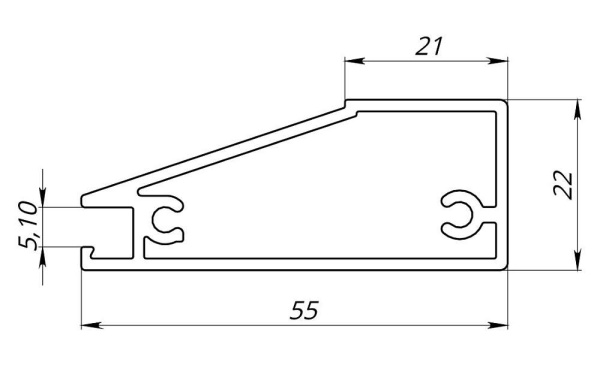 картинка Профиль базовый с уплотнителем от магазина SEFI
