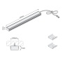 картинка Светильник светодиодный Pupil, накладной, 4,0W, 12VDC, L-270mm, холодный белый 6000K, 2м, алюминий, HLT от магазина SEFI