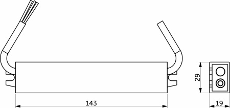 картинка Блок питания Aqua 36W/12V, IP67, водонепроницаемый, без вилки и коннектора, AKS от магазина SEFI