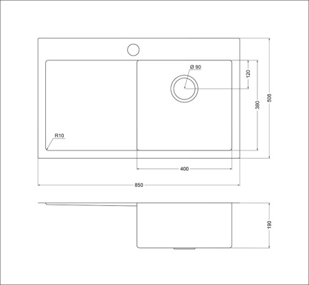 картинка Мойка Oulin FTR102R, поверхность сатин от магазина SEFI