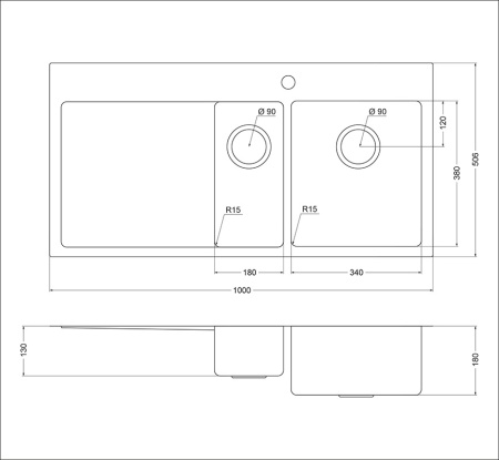картинка Мойка Oulin FTR201R, поверхность сатин от магазина SEFI
