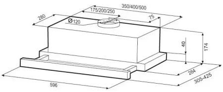 картинка Вытяжка Krona UNA 600 white PB от магазина SEFI