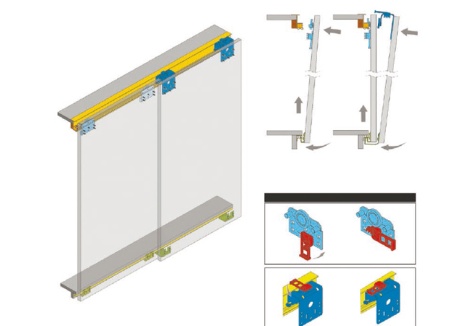 картинка Комплект SUPERIOR для 2 раздвижных дверей LAGUNA 60 кг (без направляющих) от магазина SEFI