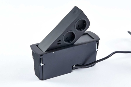 картинка Розетка CIZO врезная в столешницу, цвет - черный от магазина SEFI