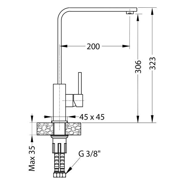 картинка Смеситель для мойки ALVEUS GENESIS JENNY G81 CONCRETE от магазина SEFI