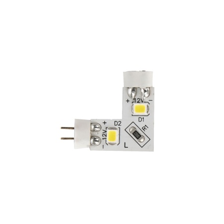 картинка Соединение угловое светодиодное для LED лент, 12V, IP20, 8мм, разъемы папа/мама натуральный, левый от магазина SEFI