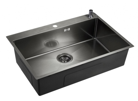 картинка Мойка EMAR 125A, покрытие PVD, цвет Чёрный - с дозатором в комплекте от магазина SEFI