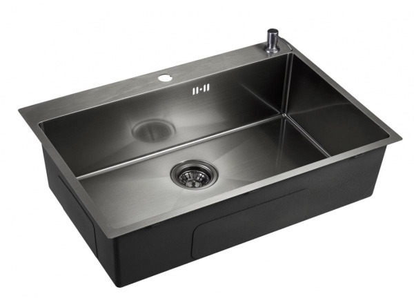 картинка Мойка EMAR 125A, покрытие PVD, цвет Чёрный - с дозатором в комплекте от магазина SEFI