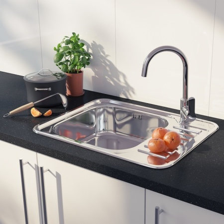 картинка Мойка, нержавеющая сталь, полированная, чаша слева, 650*500, Basic, IDDIS, BAS65PLi77 от магазина SEFI