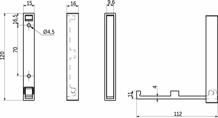 картинка Крючок меб. однорожковый мет. STEP хром матовый AKS от магазина SEFI