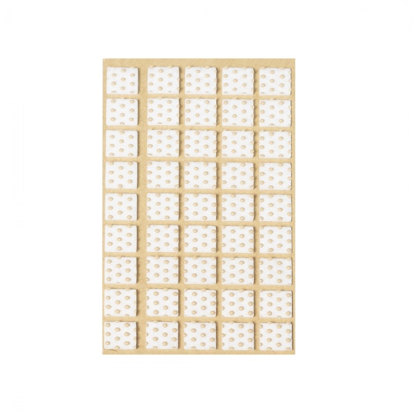 картинка Подкладка самоприлипающая фетровая прорезиненная 15 х 15мм (1упак.=45шт), белая, Folmag от магазина SEFI