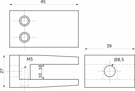 картинка Держатель стекло/плита к стене (951), хром AKS от магазина SEFI