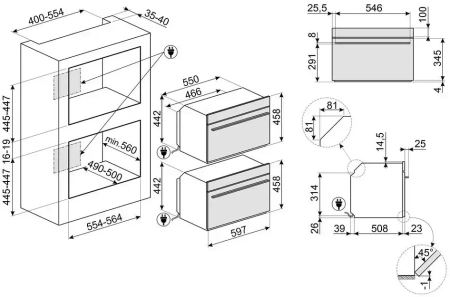 картинка Духовой шкаф с СВЧ Smeg SO4102M1G от магазина SEFI
