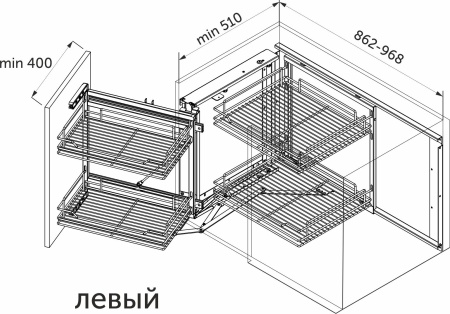 картинка Магический угол левый, хром AKS от магазина SEFI