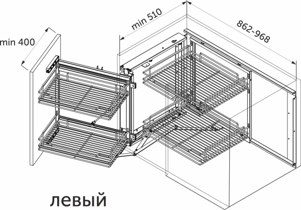 картинка Магический угол левый, хром AKS магазин SEFI являющийся официальным дистрибьютором в России  картинка Магический угол левый, хром AKS от магазина SEFI