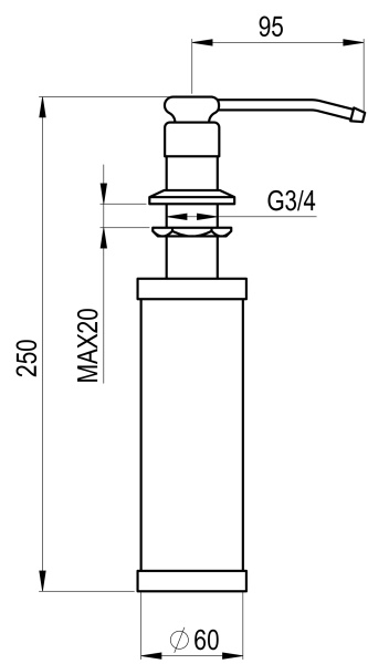 картинка Дозатор Granula 01 D, ХРОМ, ДОЗАТОР КУХОННЫЙ от магазина SEFI