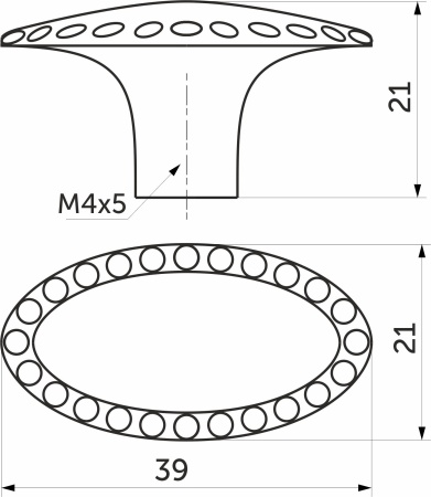 картинка Ручка меб. кнопка мет. WP11-48 старое золото, AKS от магазина SEFI