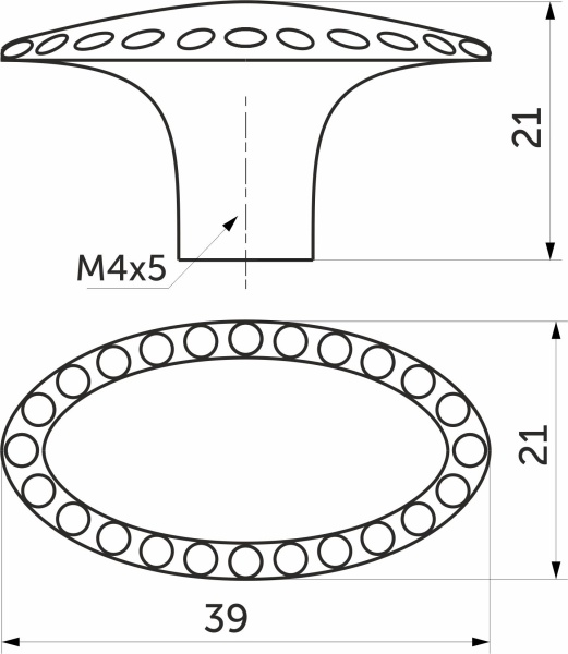 картинка Ручка меб. кнопка мет. WP11-48 старое золото, AKS от магазина SEFI