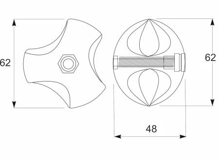 картинка Соединитель 3-х труб d25 (502L) шарообразный левый, хром AKS от магазина SEFI