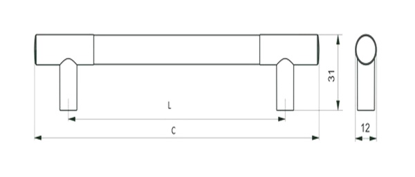 картинка Ручка меб. скоба пластик. PS15/C15 320 хром+металлик AKS от магазина SEFI