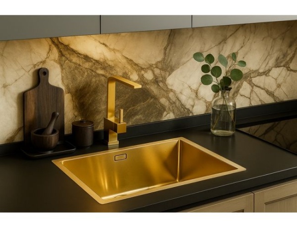картинка Мойка Alveus QUADRIX MONARCH 50 NEW BRONZE 540X440X200 в компл. с выпуском без сифона, от магазина SEFI