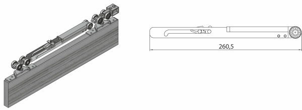 картинка Доводчик STANDART, STANFOLD, SLIDE, PORTA GLASS для направляющей К-075 LAGUNA от магазина SEFI